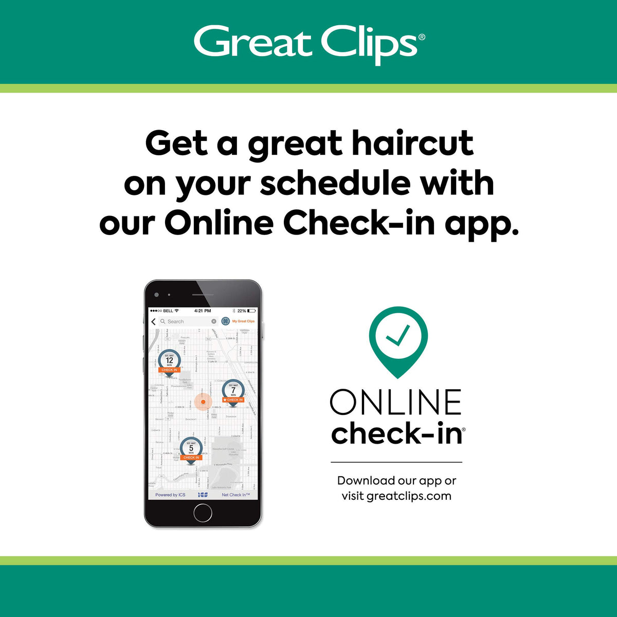GREAT CLIPS bottle poolside indicating ideal use for swimmers