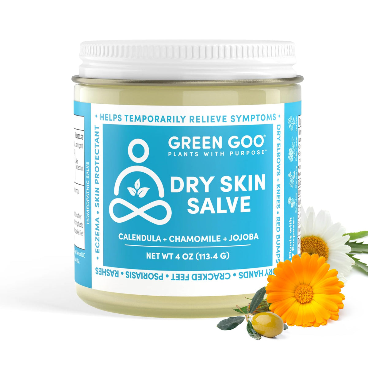 Green Goo open jar texture close-up showing rich emollient for deep hydration