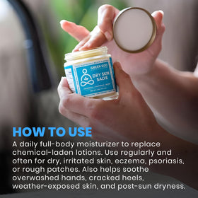 Green Goo jar in eco-friendly scene showcasing sustainable brand values