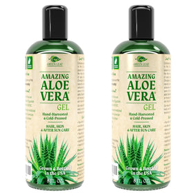 Green Leaf Naturals front packaging showing two 8oz bottles and label clarity