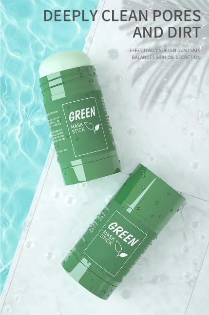 Green Mask Stick before and after comparison showing clearer pores