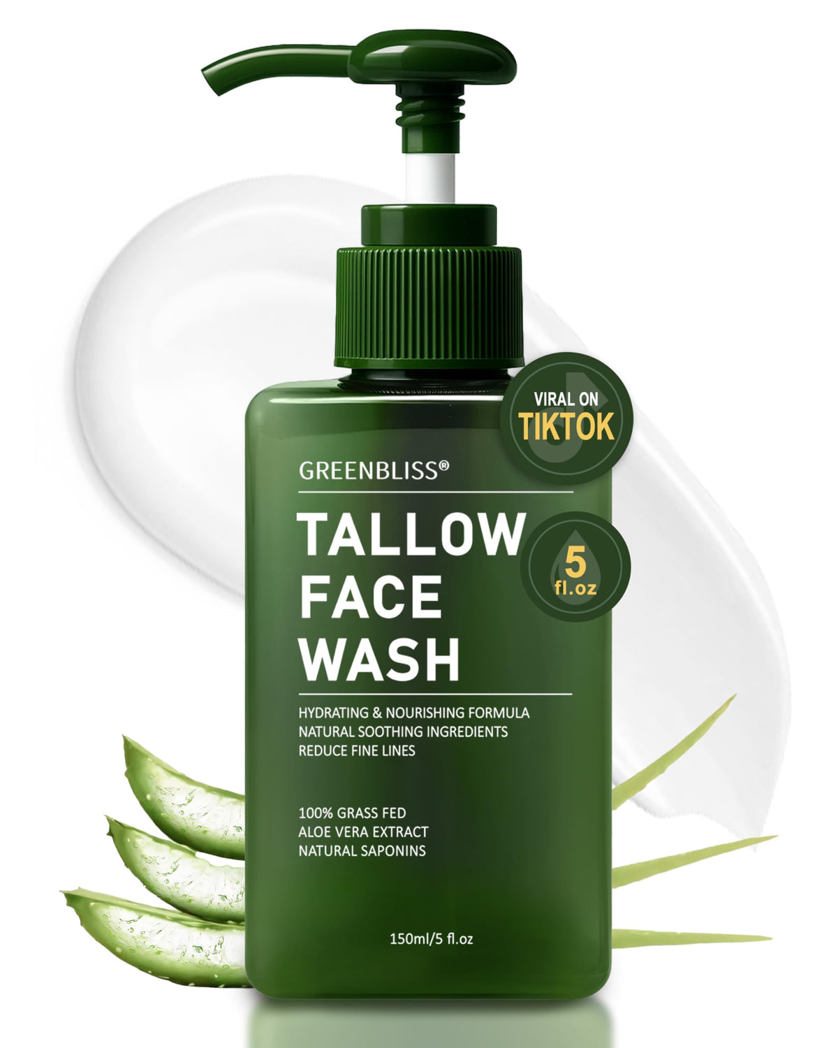GreenBliss jar front view showing cleanser and clean packaging benefit