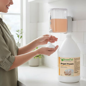 Close-up of GreenFist foam texture demonstrating rich creamy lather