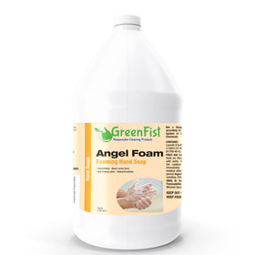 GreenFist gallon front label showing product branding and lemon scent benefit