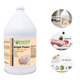 Lemon and foam visual illustrating GreenFist fresh scent and gentle clean