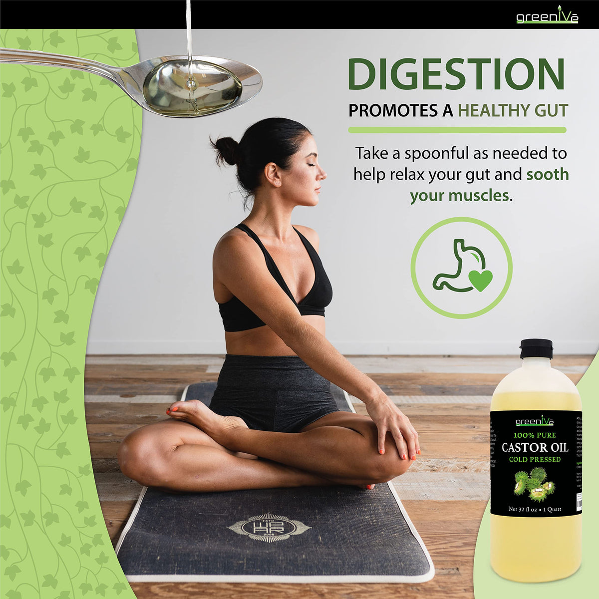 GreenIVe bottle on bathroom shelf lifestyle suggesting easy daily routine use