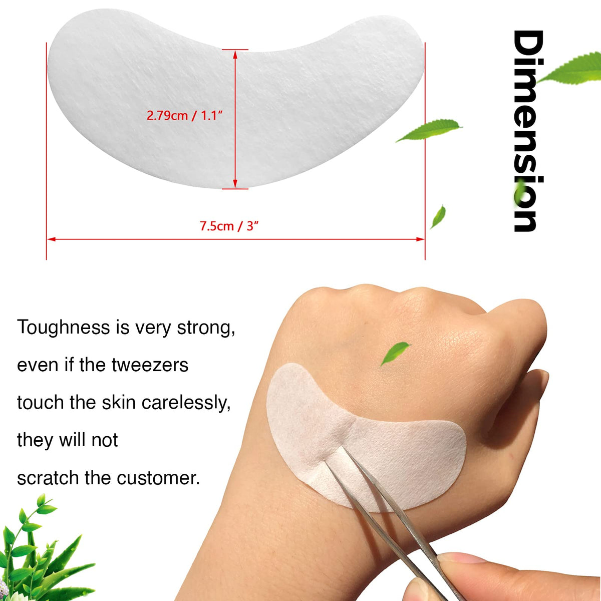 GreenLife pad applied under eye on model demonstrating lash separation