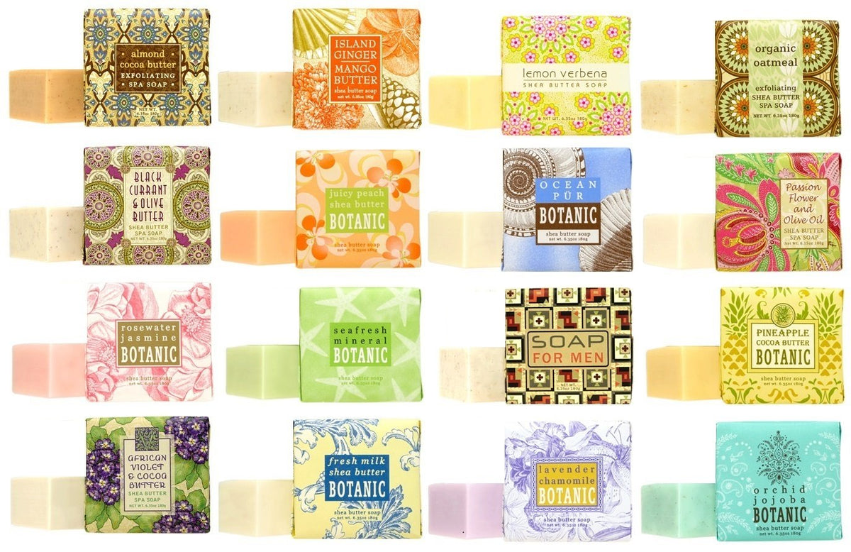Greenwich Bay Trading Company front packaging showing 16 individually wrapped bars for gifting