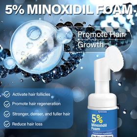 Greoay foam being applied to scalp demonstrating targeted treatment use