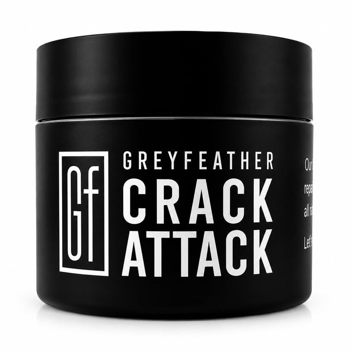 Greyfeather front tube showing Crack Attack hand cream and fast relief