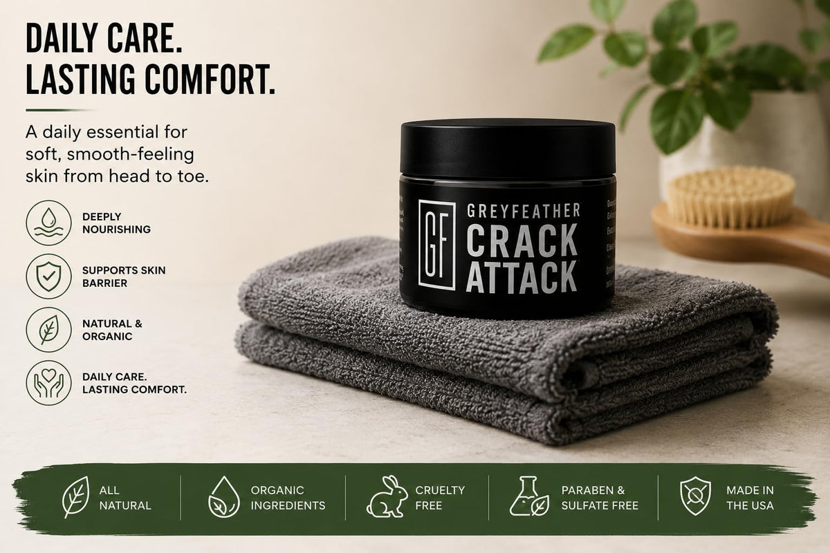 Greyfeather travel-size tube in a pocket for on-the-go hand repair