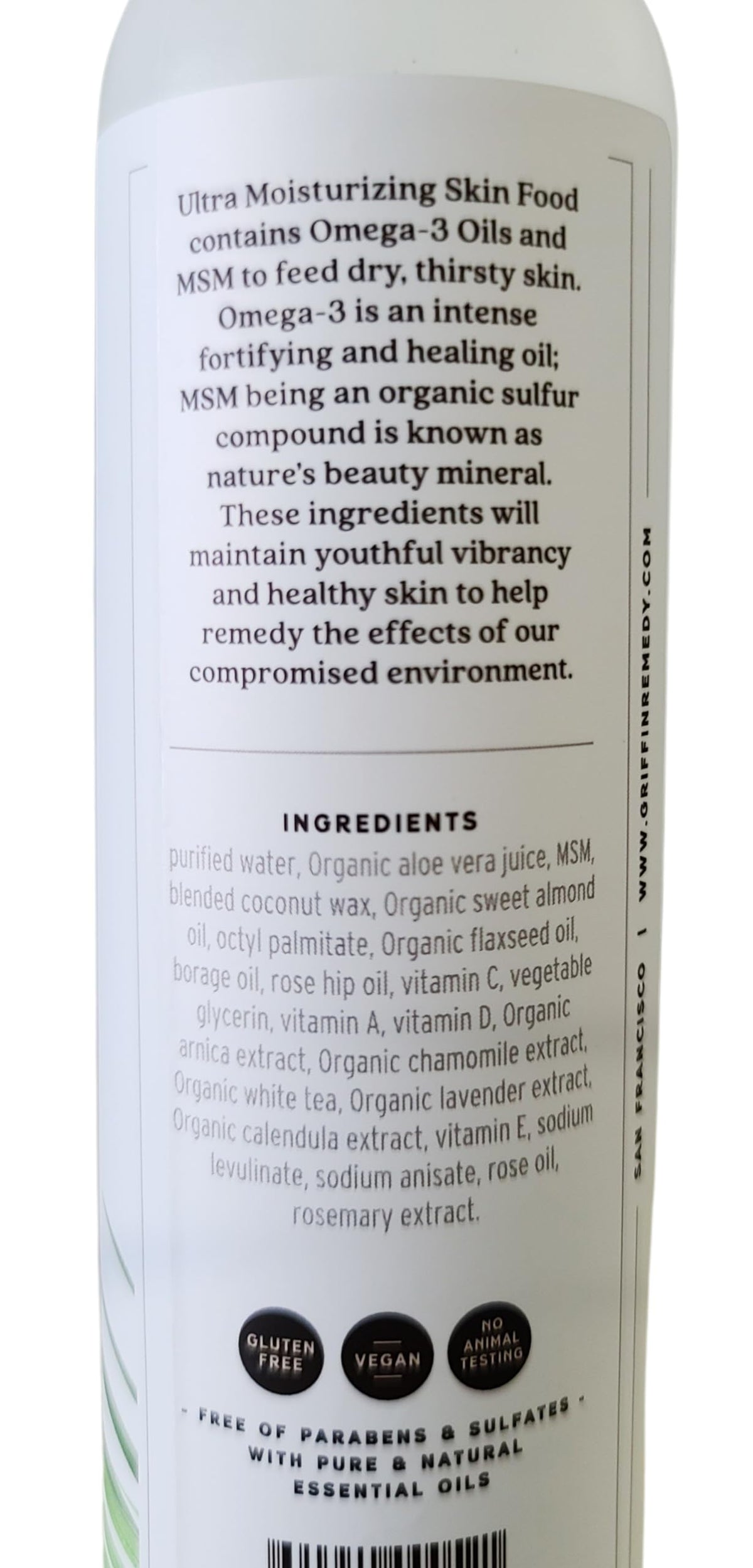 Griffin Remedy bottle on bathroom shelf emphasizing sustainable packaging