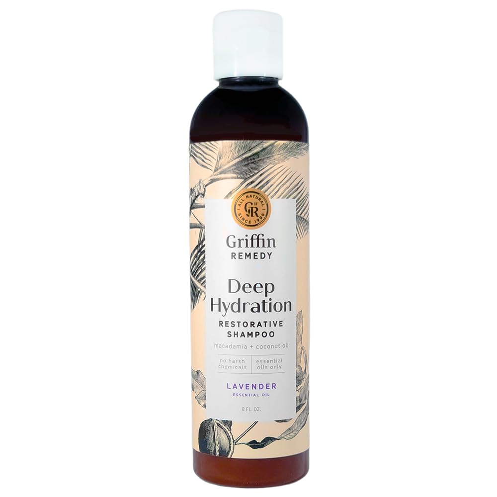 Griffin Remedy front packaging showing bottle and ingredient callouts for soft, manageable hair