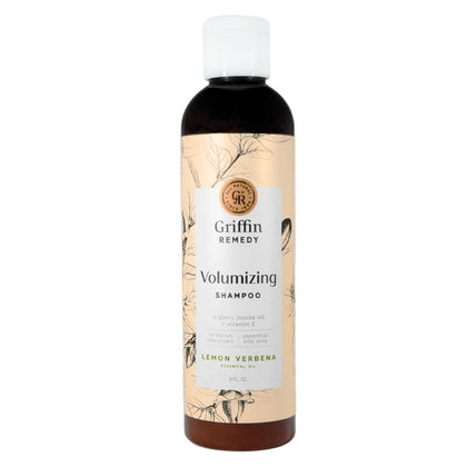 Griffin Remedy front packaging showing label and 8oz bottle, highlights volumizing benefits