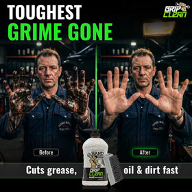 Grip Clean pump dispense closeup demonstrating easy concentrated dosing benefit