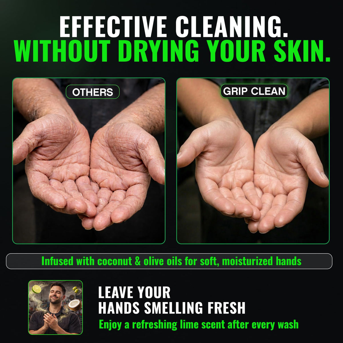 Grip Clean being dispensed from a pump in a garage reducing waste and mess