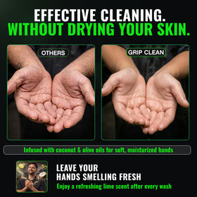 Grip Clean being dispensed from a pump in a garage reducing waste and mess