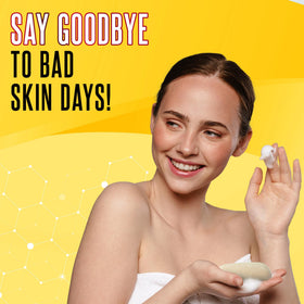 grisi soap in hand demonstrating 4.4 oz scale and convenient usage