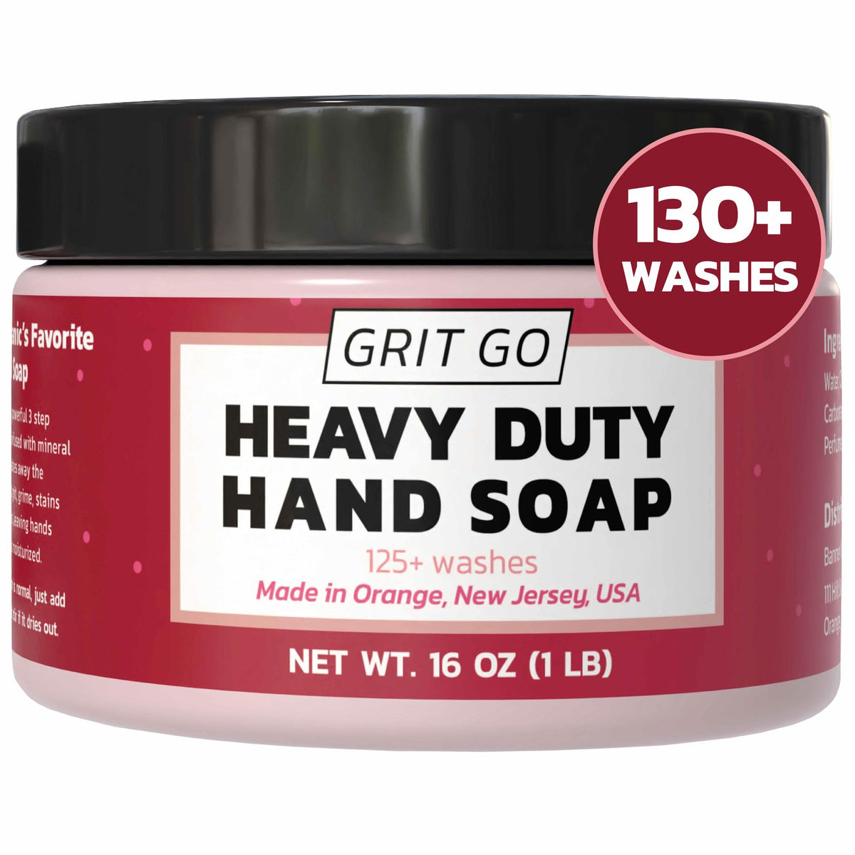 Grit Go front jar showing product packaging and clear branding for quick identification and trust