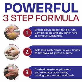 Grit Go label detail showing ingredients and instructions for confident, effective use on skin