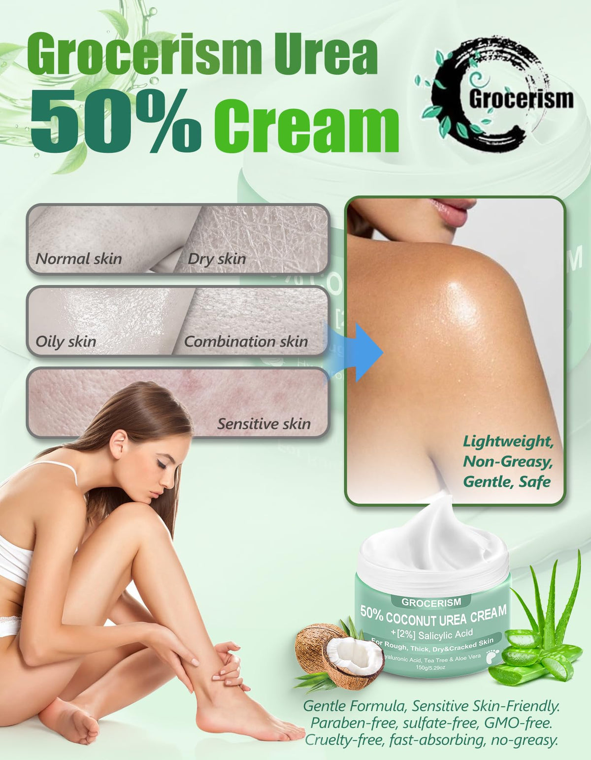 Grocerism tube open with cream dispensed demonstrating easy application