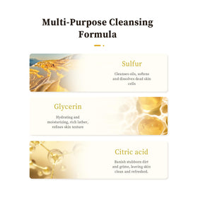Grospe ingredients label view showing sulfur, citric acid, glycerin benefits