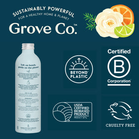 Grove Co. lifestyle bathroom sink setting conveying eco-friendly daily use