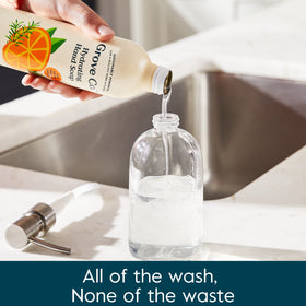 Grove Co. reusable dispenser with soap bottle, convenient everyday hand cleansing
