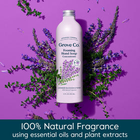 Grove Co. label close-up highlighting natural ingredients and claims