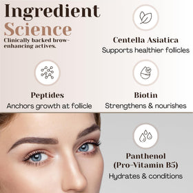 Grow Labs before and after brows illustration showing fuller, defined results