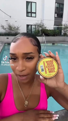 Grow Your Edges Back botanical oils ingredients flatlay, highlights conditioning benefits