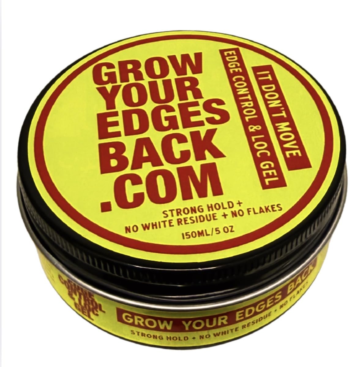 Grow Your Edges Back open jar texture close-up, revealing smooth moisturizing gel
