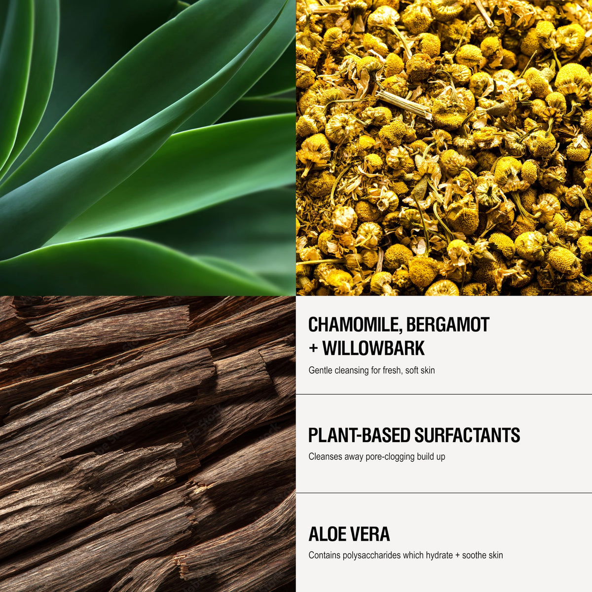 Grown Alchemist ingredient label highlighting white willow bark and botanicals
