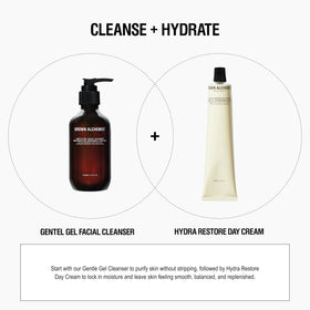Grown Alchemist cleanser on bathroom sink illustrating everyday routine
