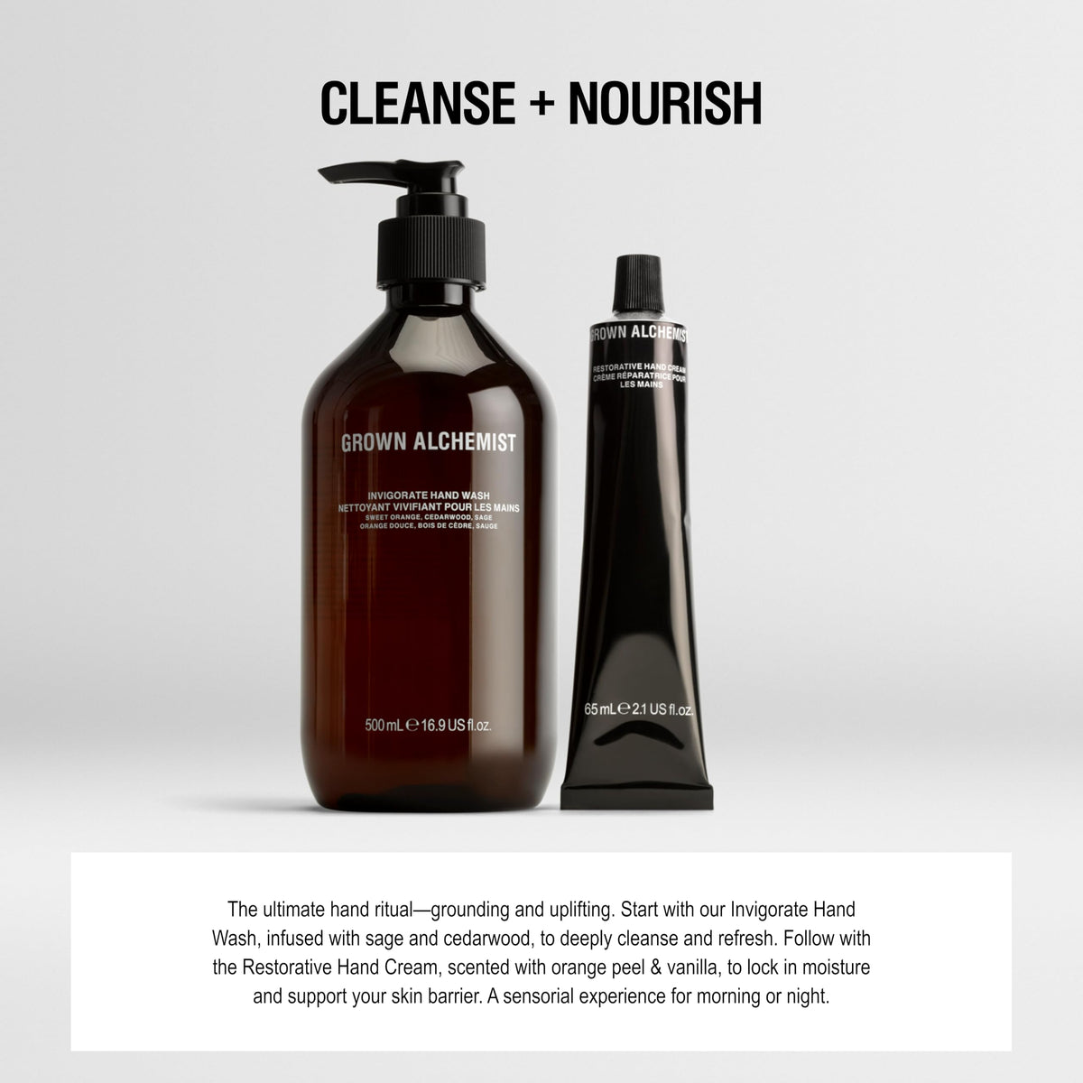Grown Alchemist bottle beside a ruler showing size and scale benefit generous 300 mL