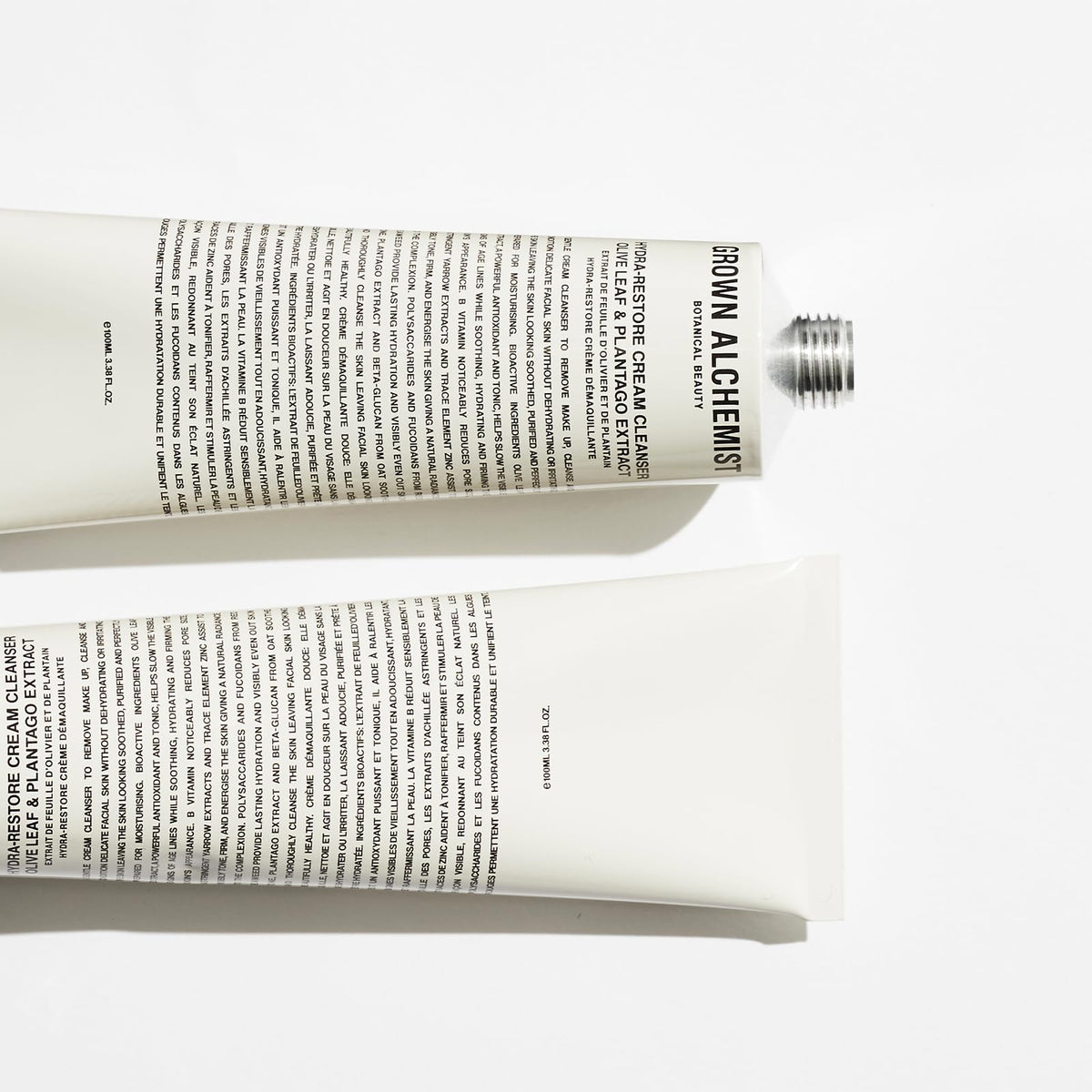 Grown Alchemist bottle on bathroom shelf suggesting daily routine ease