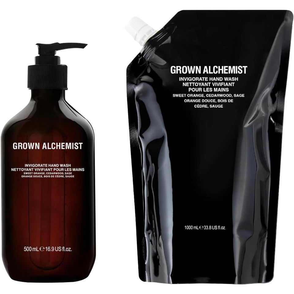 Grown Alchemist front packaging showing elegant bottle and brand benefit