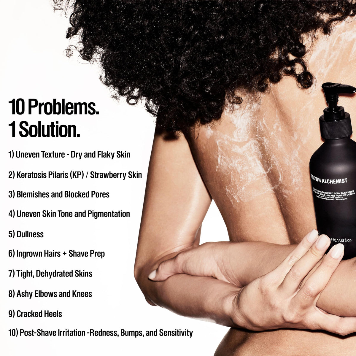 Grown Alchemist bottle in hand illustrating the 300mL size