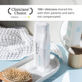 GROWPLEX label close-up showing key ingredients and clean-beauty claim