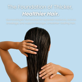 Close-up of hair lengths and ends after Growplex use showing reduced frizz