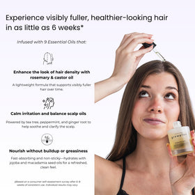 GROWPLEX oil texture close-up showing lightweight clear oil for quick absorption
