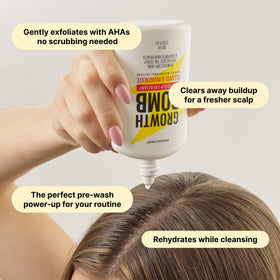 Growth Bomb with aloe vera leaf illustrating soothing hydration benefit