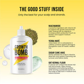 Growth Bomb close-up of serum texture highlighting lightweight absorption benefit