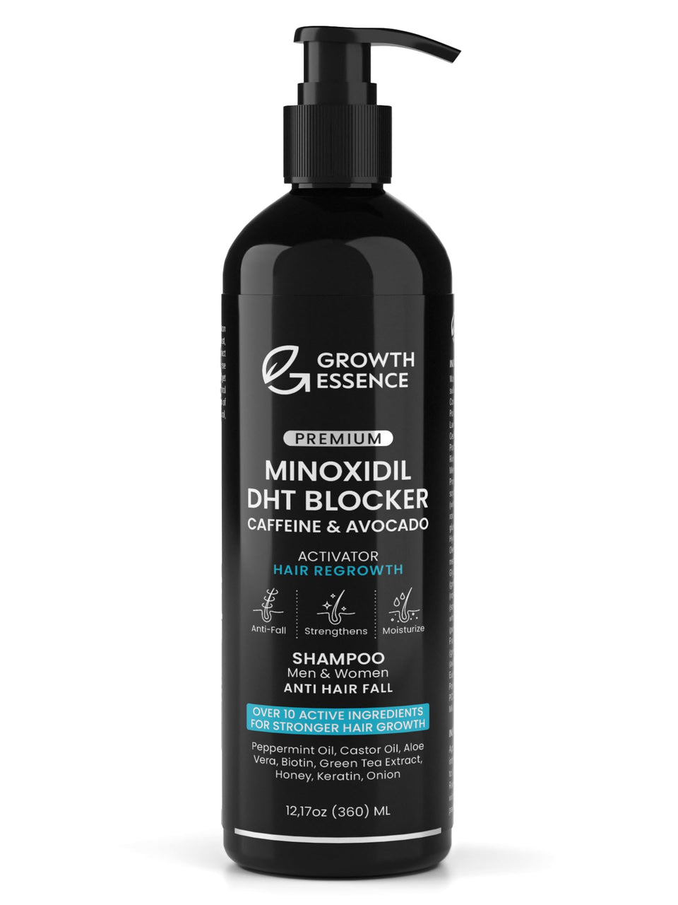 Growth Essence front bottle showing product packaging and benefit