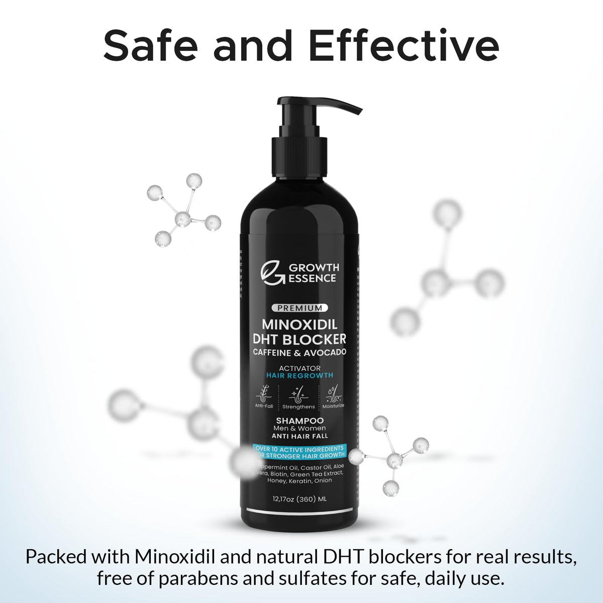 Growth Essence lather on scalp demonstrating cleansing and ingredient contact benefit
