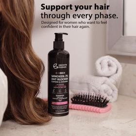 Growth Essence shampoo foam texture highlighting gentle lather
