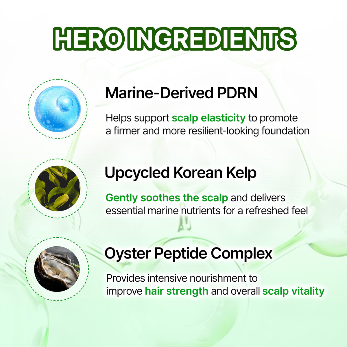 GROWUS bottle staged with seaweed and seawater to show mineral-rich formulation