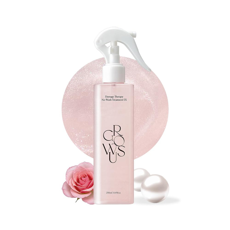 GROWUS front packaging showing Due Rose bottle and benefits