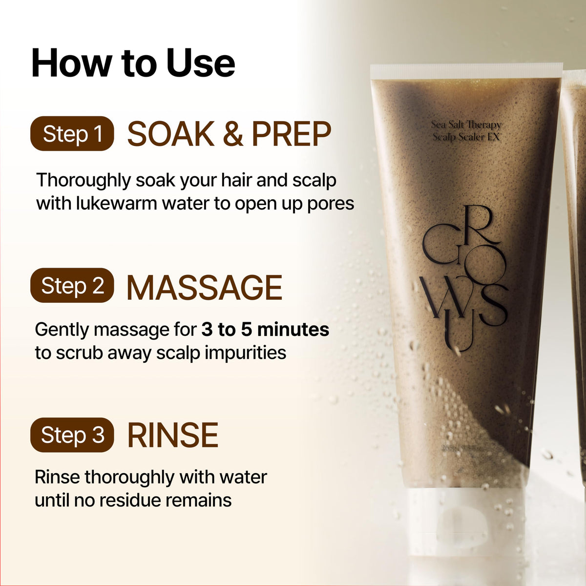 GROWUS product on bathroom shelf suggesting sustainable routine
