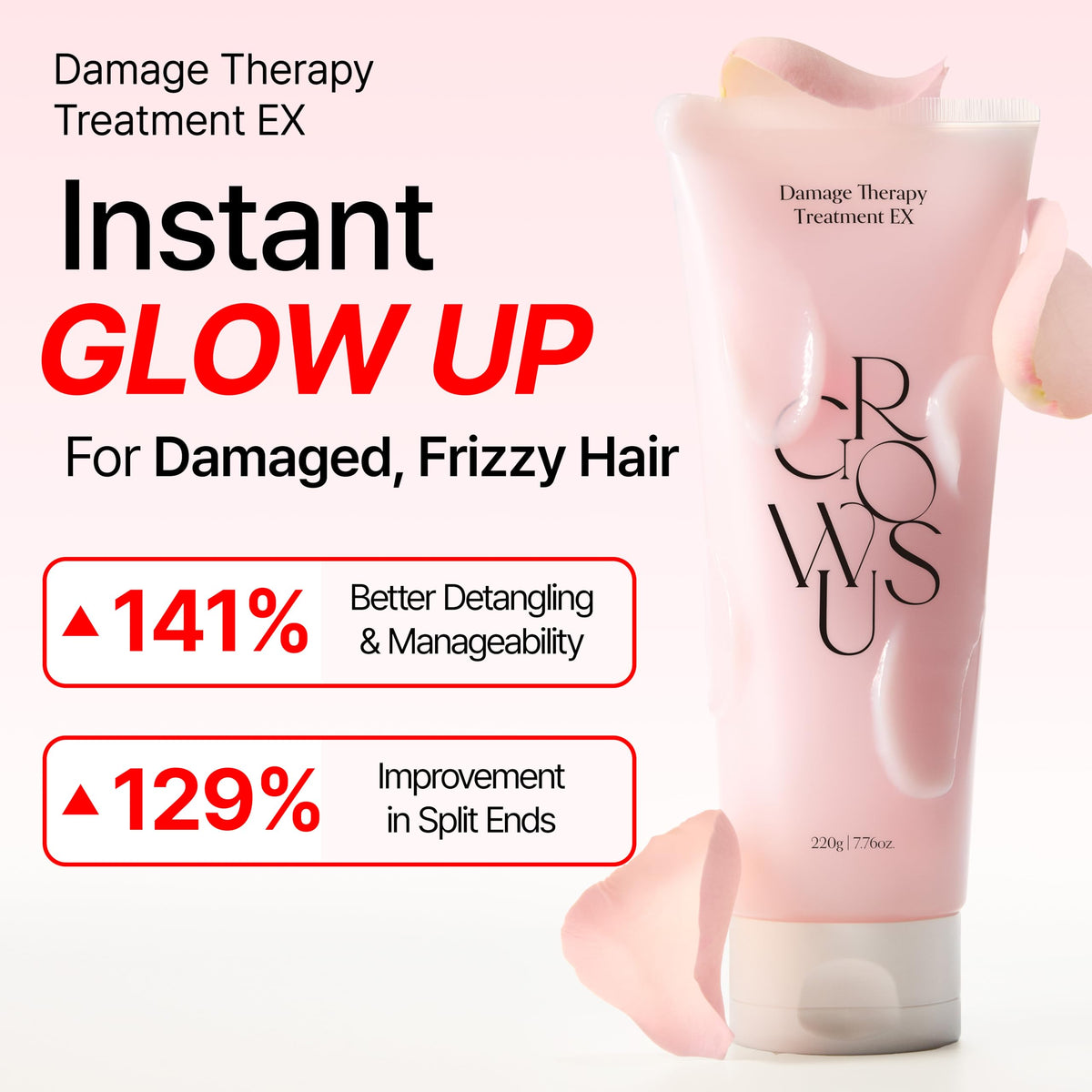 GROWUS open jar revealing creamy serum texture that spreads smoothly